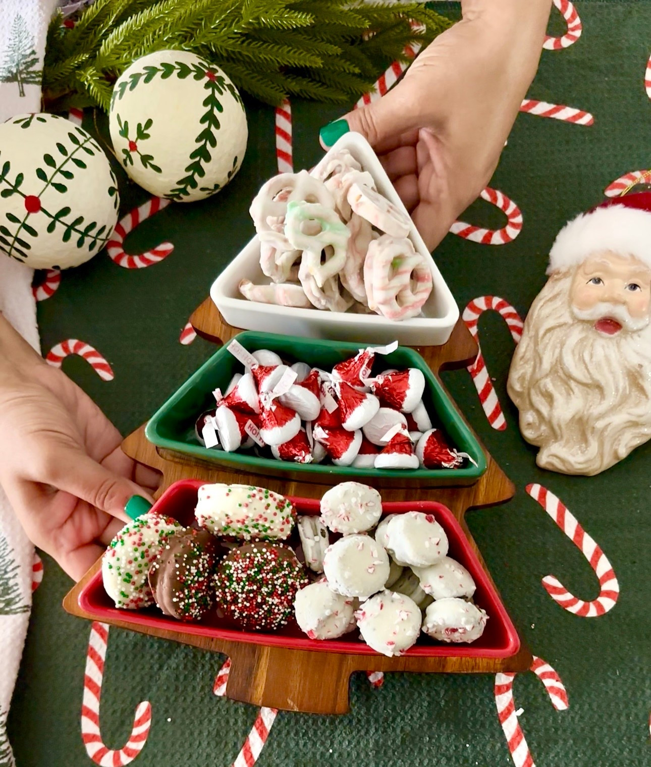 The cutest Wood Christmas Tree Charcuterie Tray with Ceramic Bowls. Holiday hosting  

#LTKfoodie #LTKHoliday #LTKGiftGuide