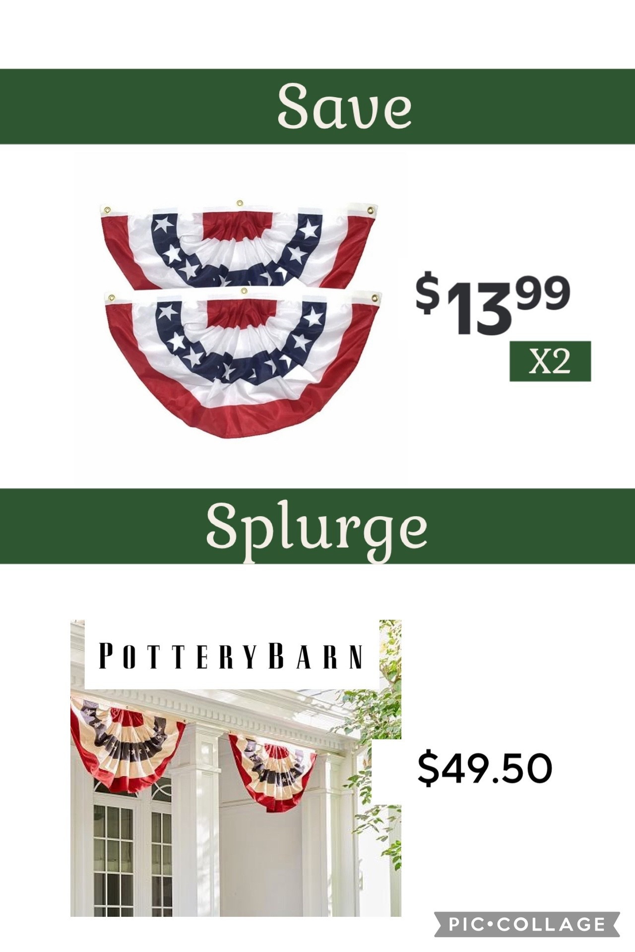 Save vs splurge flag bunting! 


4th of July holiday patriotic America American flag home decor front back porch outdoor 

#LTKSaleAlert #LTKHome #LTKSeasonal
