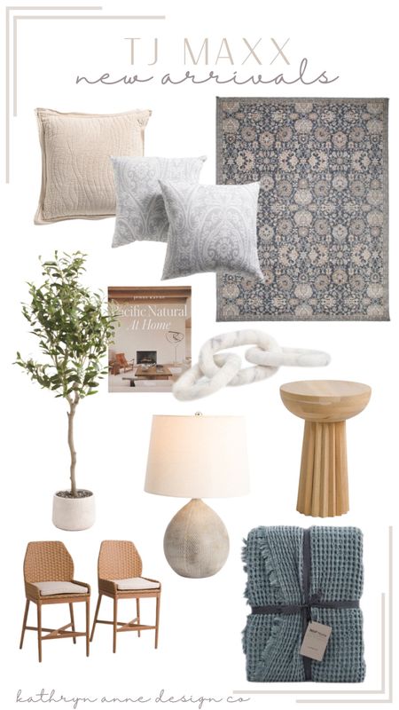 Swooning over these new arrivals at TJ Maxx! 
Home decor finds 
Marshall’s
Affordable 
Spring 
Olive tree
Throw pillows
Side table 
Area rug
Table lamp 
Coffee table books 

#LTKhome #LTKSeasonal #LTKstyletip