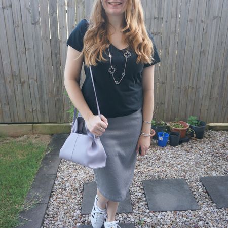Black and grey for the office again adding a little colour to the black tee and grey pencil skirt with my lilac Polene Numero neuf mini bag 💜

#LTKaustralia #LTKitbag #LTKworkwear