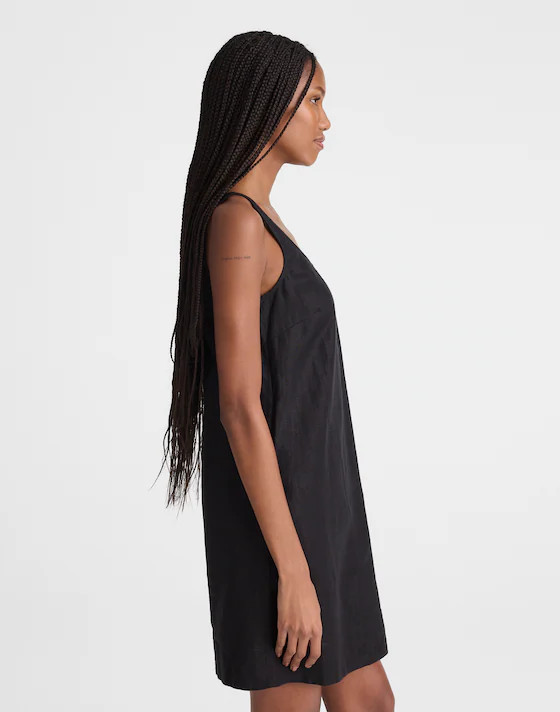 Scoopneck Mini Shift Dress in 100% Linen | Madewell