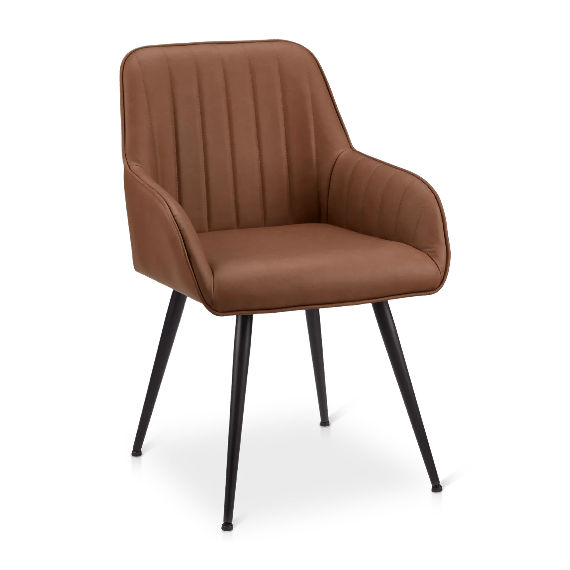 Textured Faux Leather and Metal Dining Chair | Bouclair