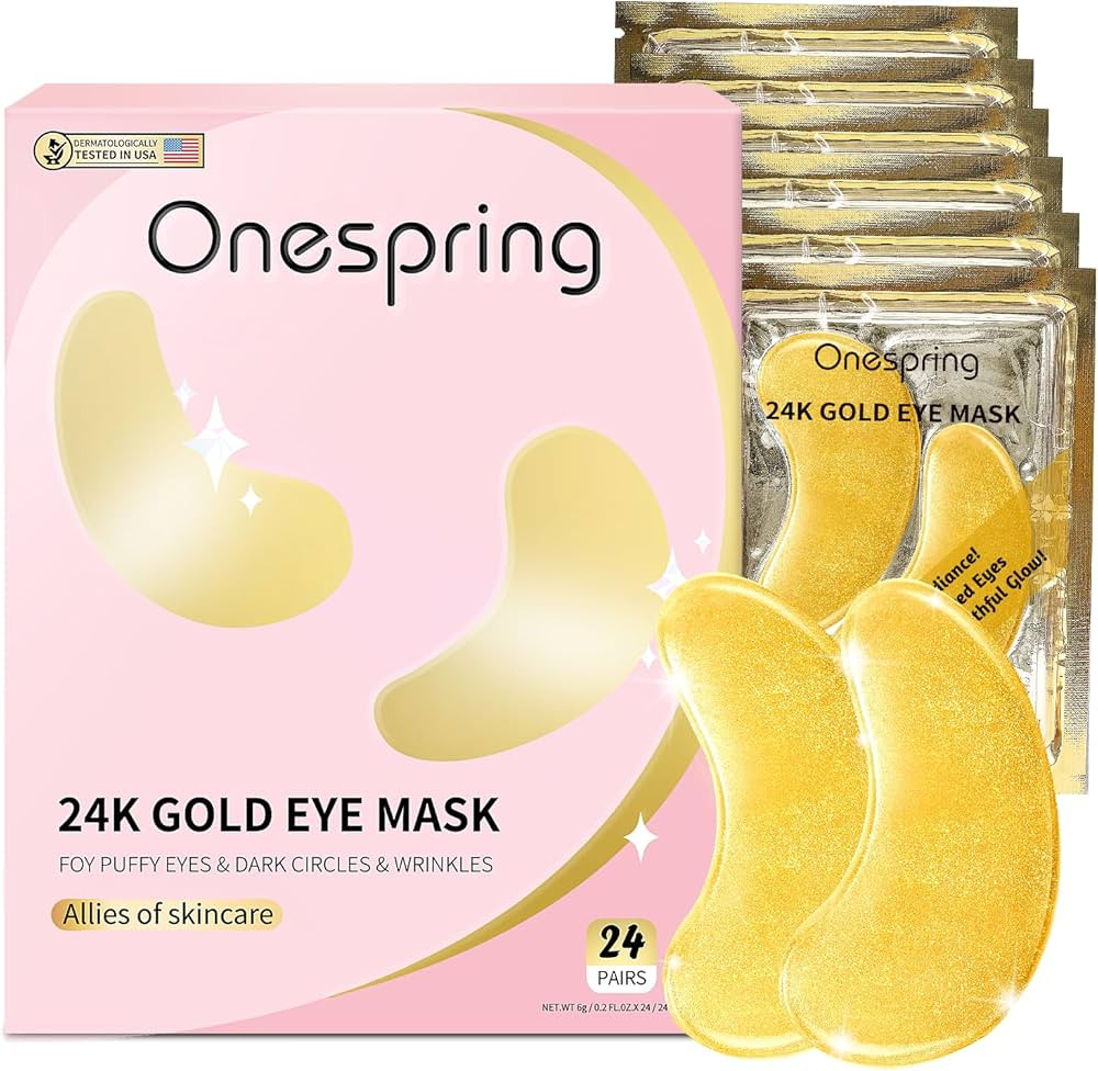 Under Eye Patches (24 Pairs), Gold Under Eye Mask for Dark Circles, Puffy Eyes, Undereye Bags, Wr... | Amazon (CA)