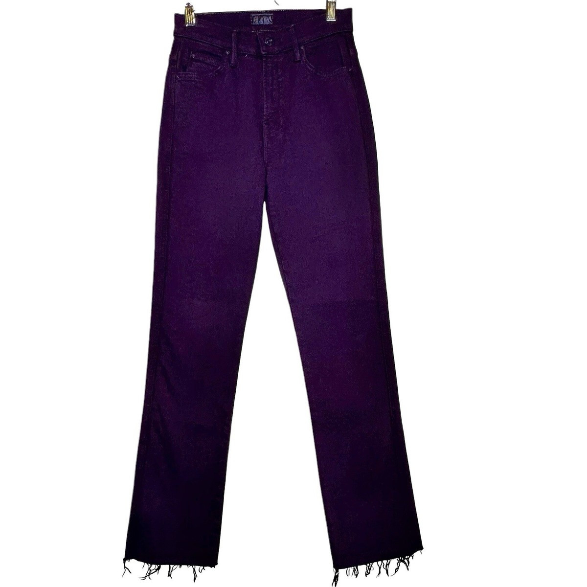 Mother NWT High Waist Rascal Ankle Fray in Blackberry Cordial Purple Denim 24X27  | eBay | eBay US