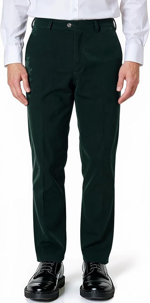 Boys Velvet Pant Kids Straight Fit Flat-Front Formal Wedding Dress Pants Teens Homecoming Party S... | Amazon (US)