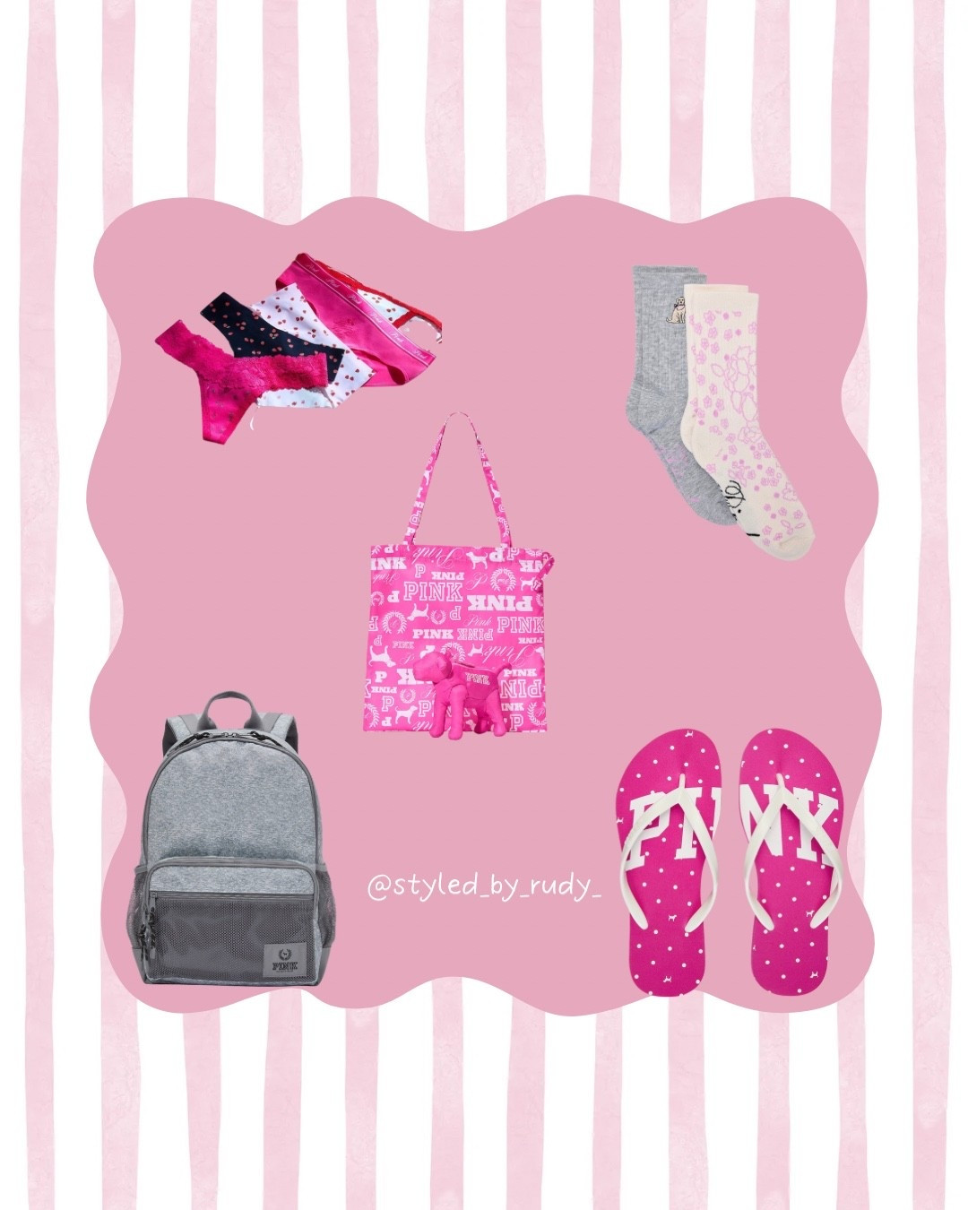 @victoriassecret spring sale is here! 

Pink backpack is on clearance for $19.99 - socks are $10 for a pack of two…flip flops are $19.99. 

Pink tote with puppy $24.99 

Undies are 10 for $40!! 

#LTKActive #LTKSaleAlert #LTKTravel
