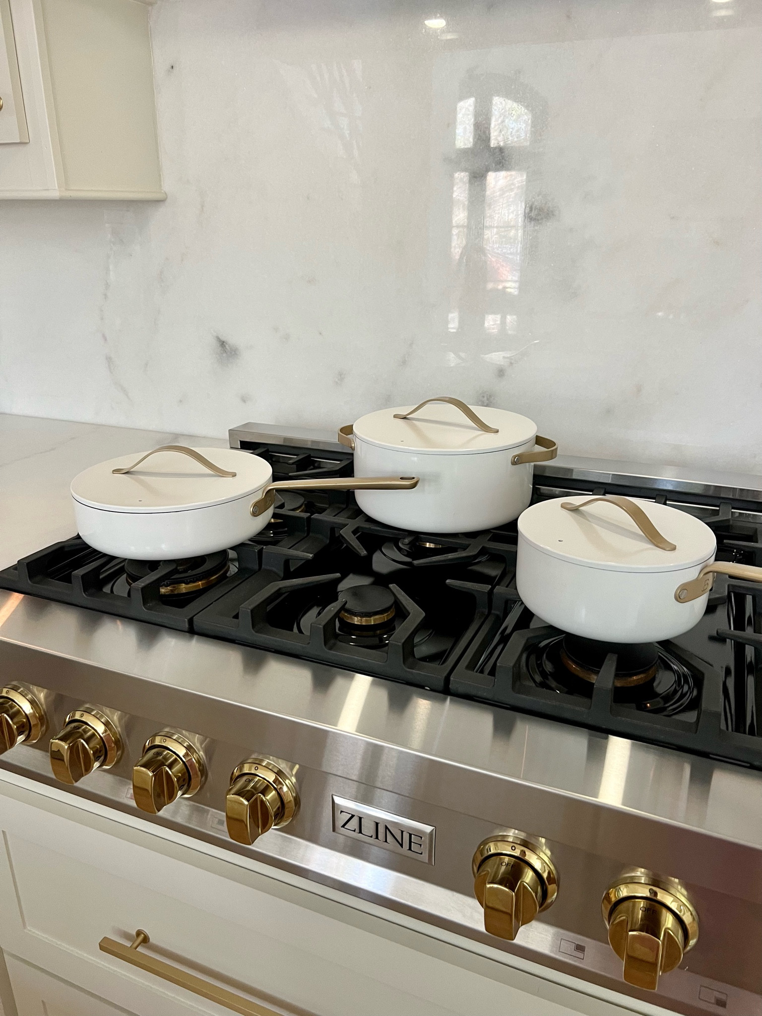 Got this set of pots & pans for Christmas & they are amazing! Nonstick without all the chemicals. An amazing dupe to a more high end set! It comes in four beautiful colors. #kitchenset #cookware 

#LTKstyletip #LTKfamily #LTKhome