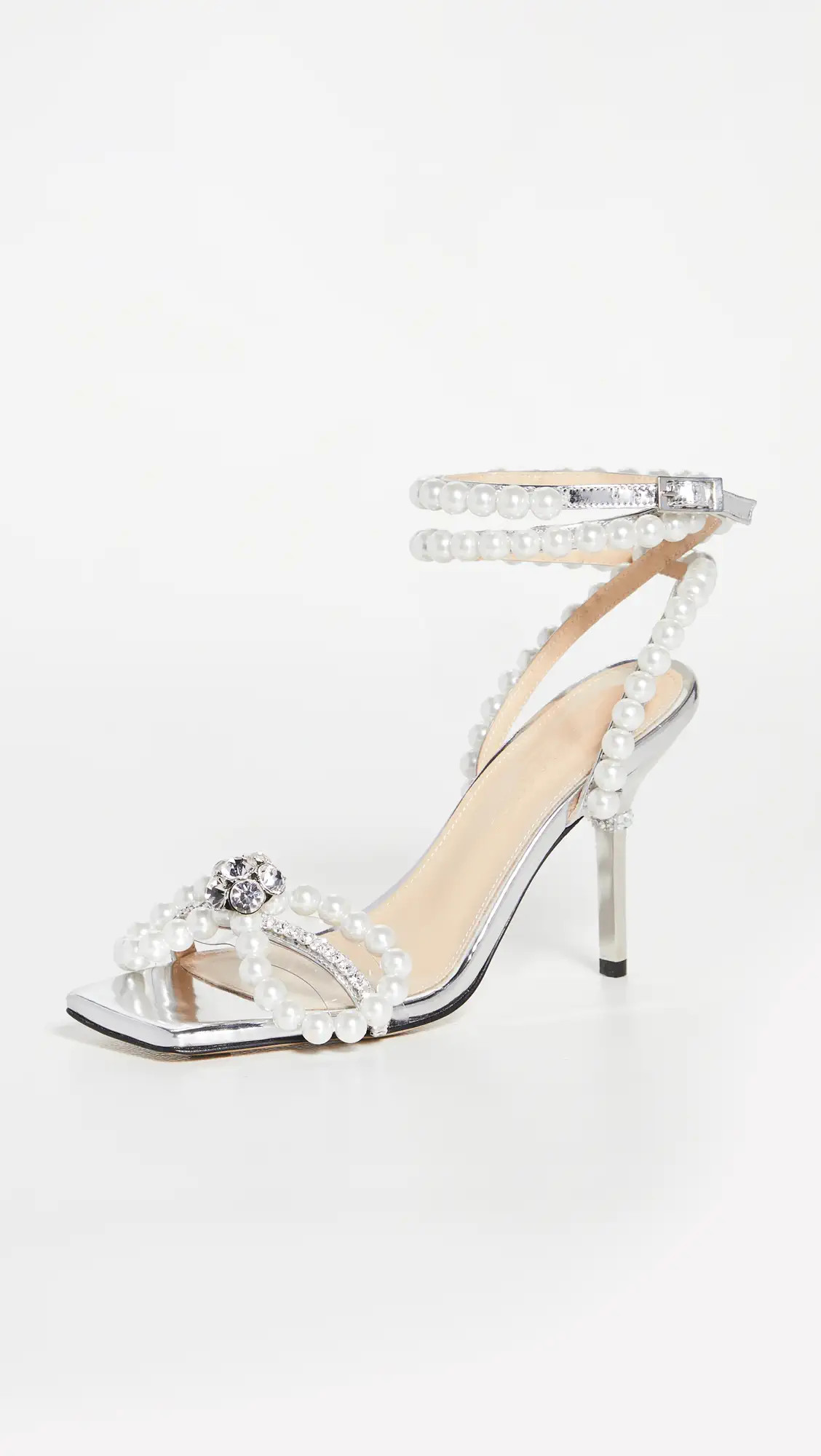 MACH & MACH Pearl Bow Square Toe Sandals | Shopbop | Shopbop