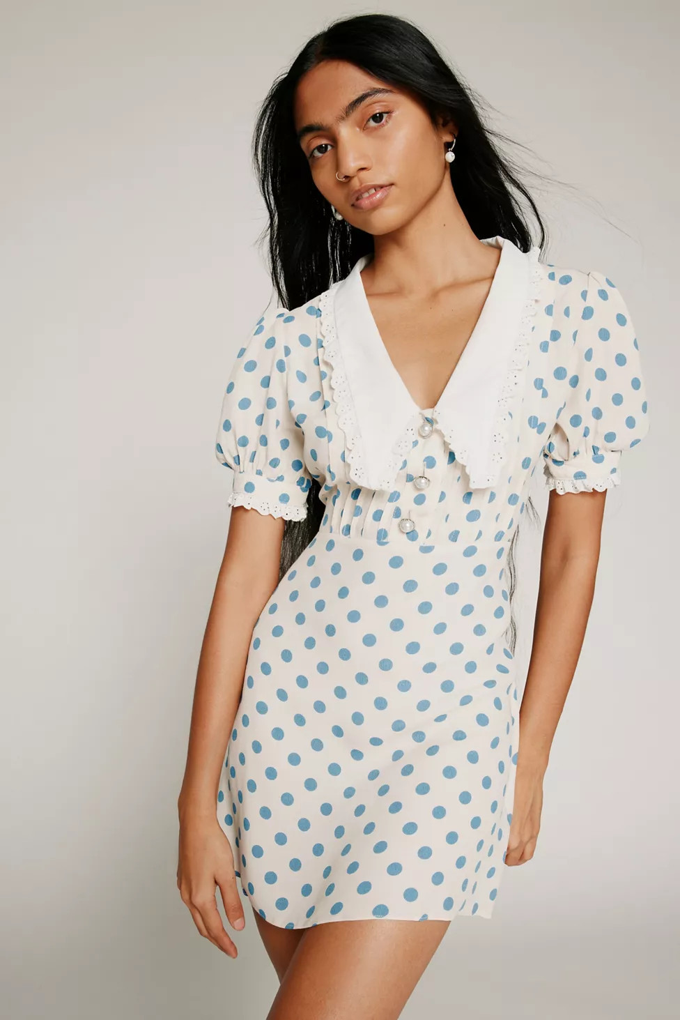 Kimchi Blue Dottie Polka Dot Mini Dress | Urban Outfitters (US and RoW)