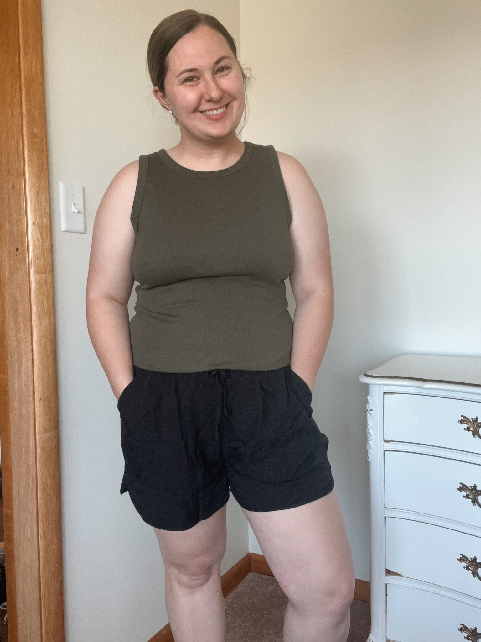 Easy, comfy, and actually put together—my go-to mom-on-the-go look! 🙌🏼 A good tank + shorts combo never fails, and this one is so comfy for chasing kids, running errands, or just getting through the day. 

#MomOnTheGo #EasyOutfits #ComfyAndCute #LTKFinds 

 #LTKSeasonal #LTKActive #LTKMidsize