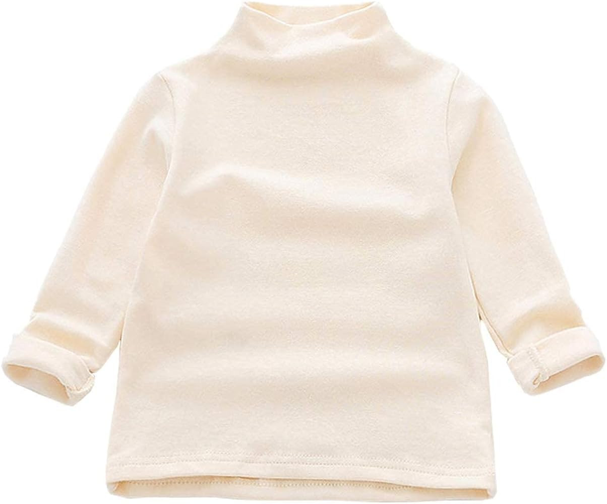 Toddle Baby Girls Basic Floral Print Turtleneck T-Shirt Tops Kids Ruffled Collar Long Sleeve Soft... | Amazon (US)