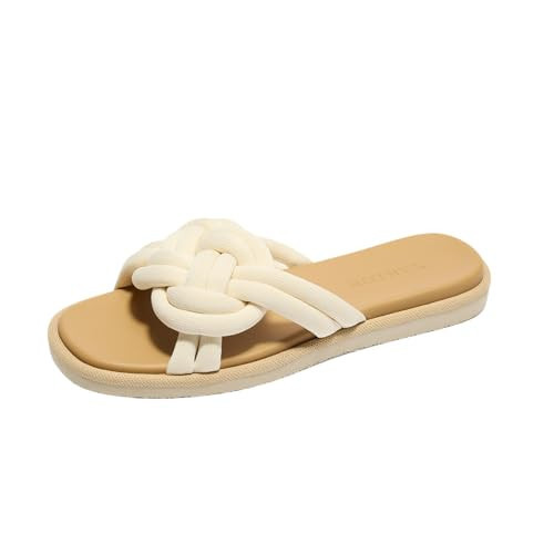 Rothy's The Summer Sandal Women's Slip-On Shoes, Comfortable Sandals, Made From Recycled Plastic Bottles & Machine Washable, White Sand, Size 9.5 | Amazon (US)