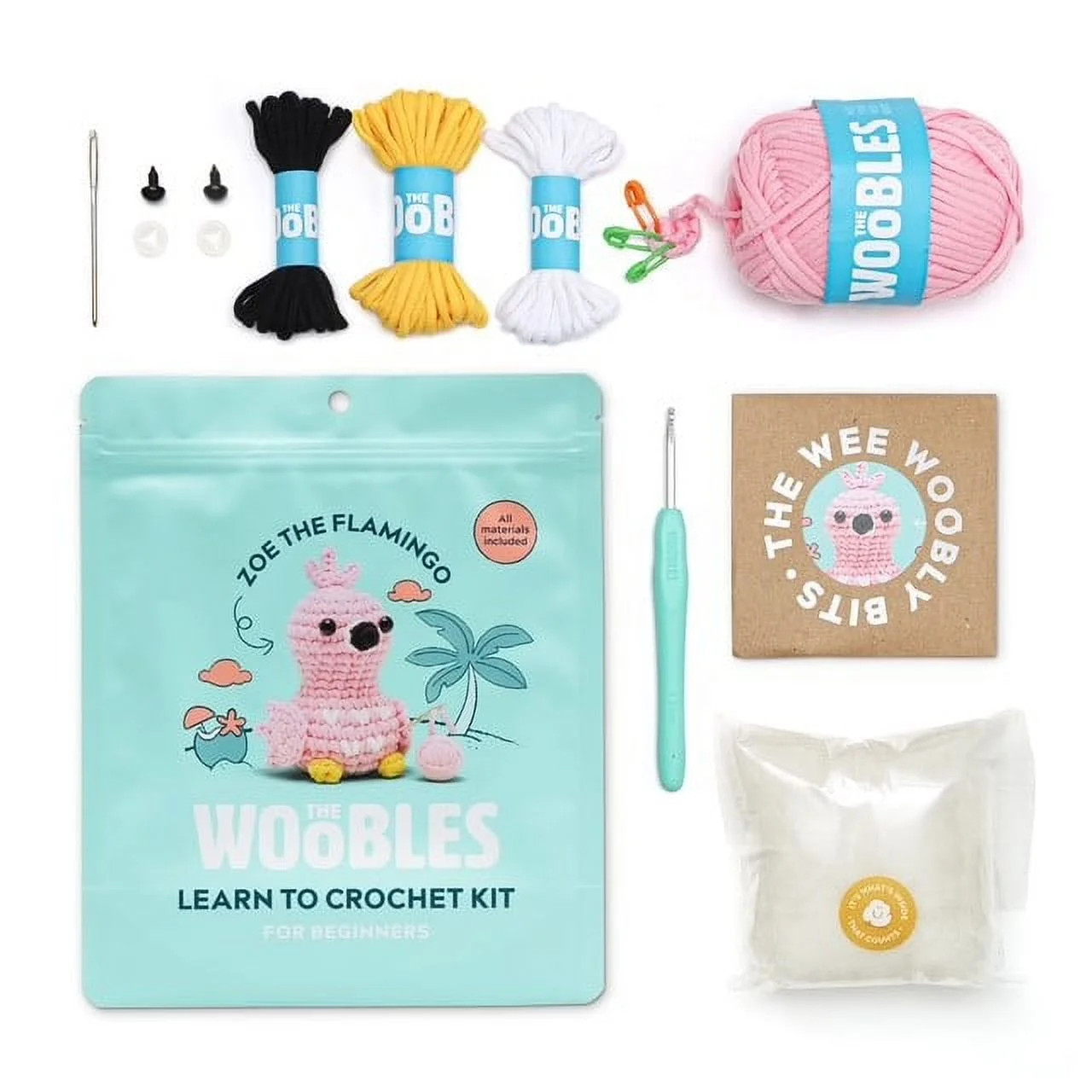 The Woobles Beginner Crochet Amigurumi Kits - Zoe The Flamingo | Walmart (US)