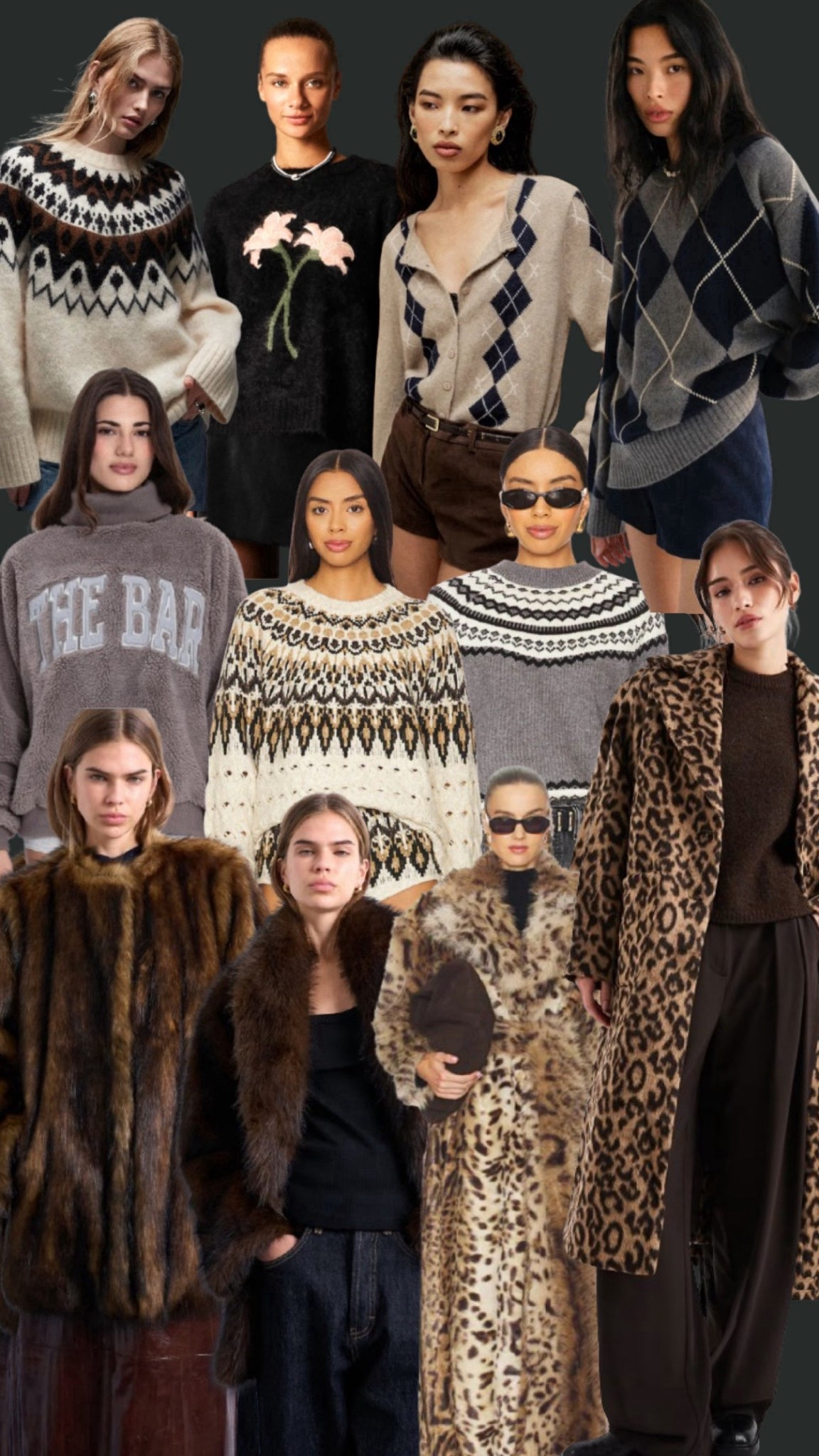 it girl edition
cool girls wear for winter 2026

faux fur coats, fair isle sweater, the bar 