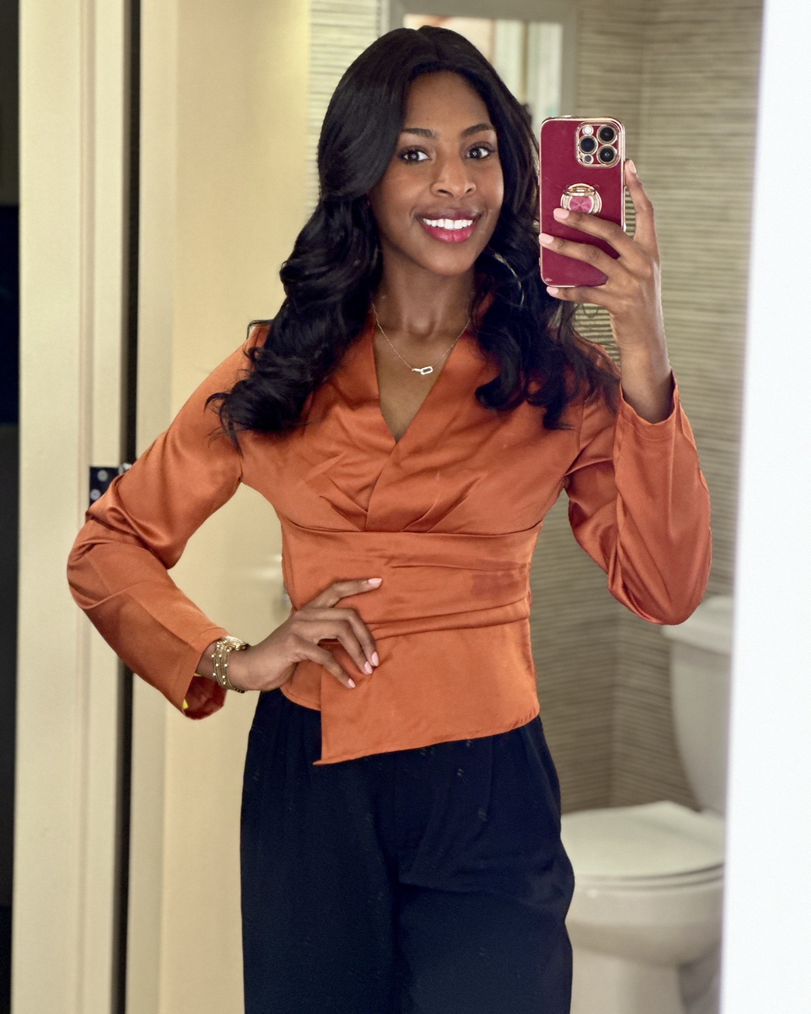 How would you style this top? With or without the jacket? Loving these pieces from Commense!

Use my code: nessainstyle_12 for 12 % off sitewide!

https://thecommense.com/

Wearing size small (5’9”) 
.
.
.
.
.

burnt orange top, silk v neck top, asymmetric silk top, professional blouse, workwear top, office outfit inspo, Commense blazer, black blazer outfit, chic work outfit, business casual style, polished workwear, elegant office outfit, fall workwear outfit, elevated basics, feminine work outfit, professional wardrobe essentials, satin blouse outfit, classy work top, corporate style, sophisticated style, fall office outfit
