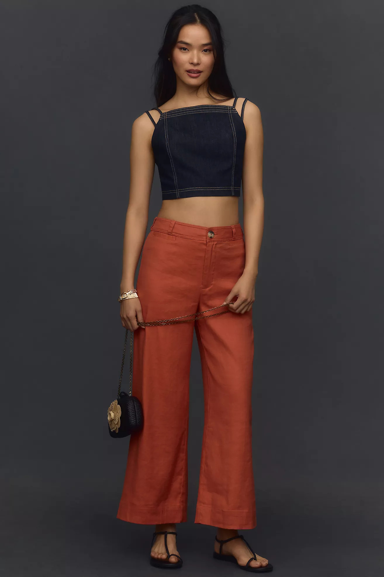 The Ettie High-Rise Crop Wide-Leg Pants by Maeve: Linen Edition | Anthropologie (US)