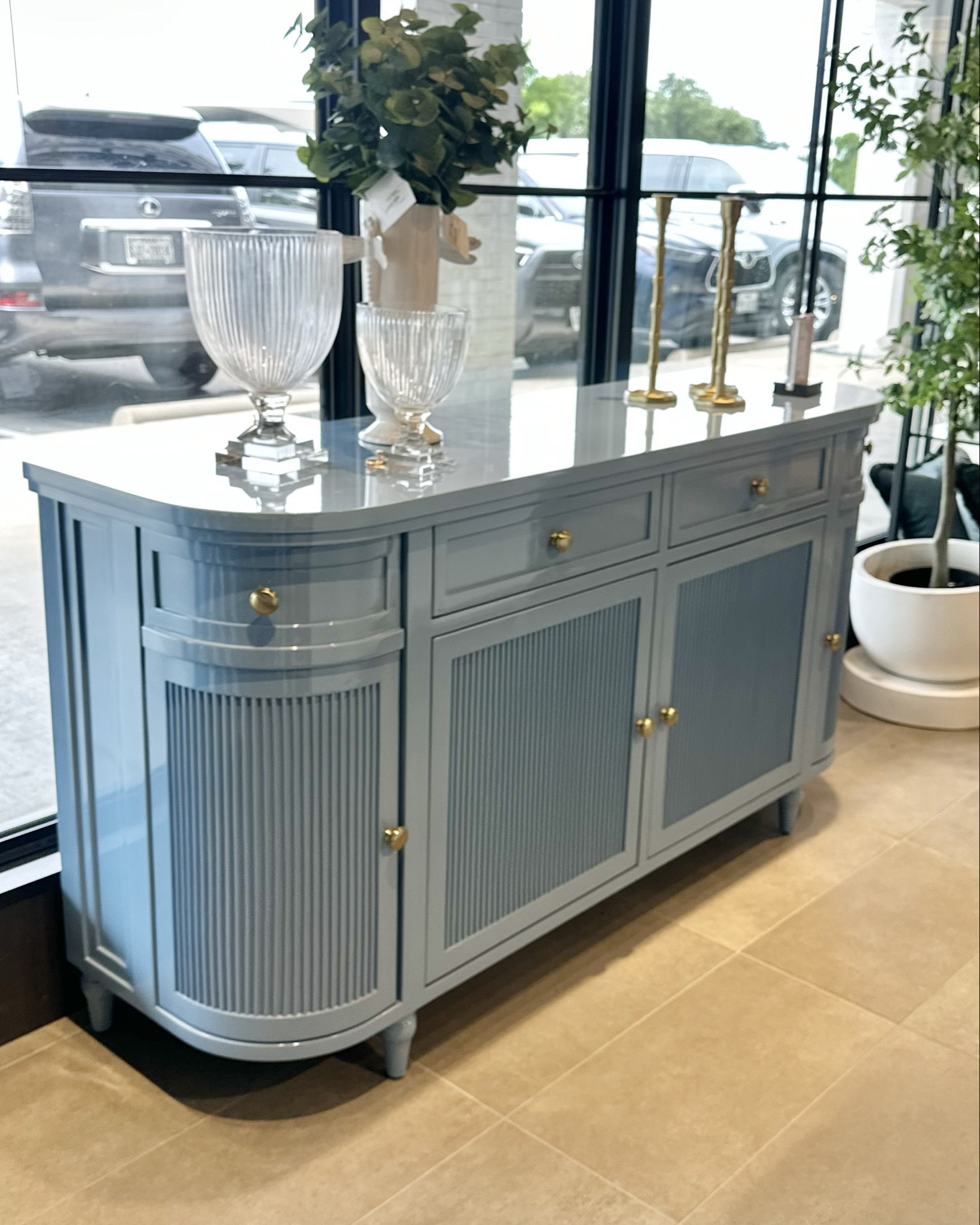 Beautiful sideboard on sale! 🎉 also comes in white! 🤍 Memorial Day sale blue cabinet blue sideboard traditional furniture grand millennial home decor