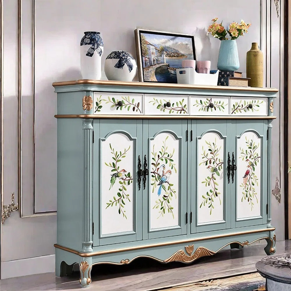 Vintage Simple Painted Wooden Accent Cabinet | Wayfair North America