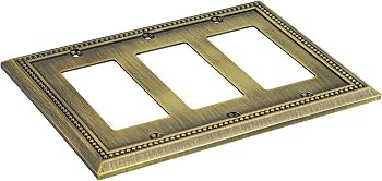 Henne Bery Sunken Pearls Heavy Duty Decorative Wall Plate Switch Plate Outlet Cover (Triple Decor... | Amazon (US)