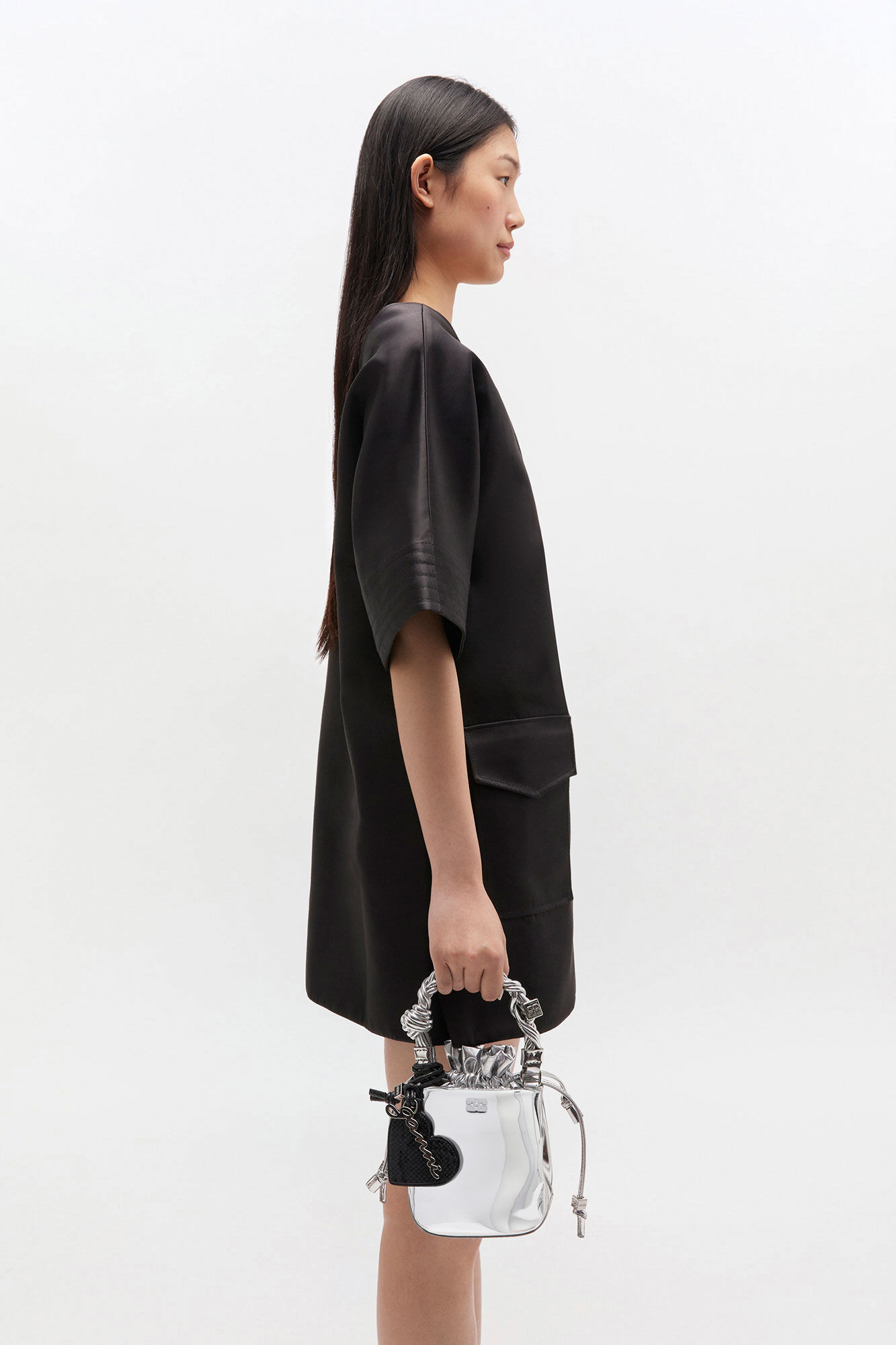 Silver Mini Bou Bucket Bag | Ganni