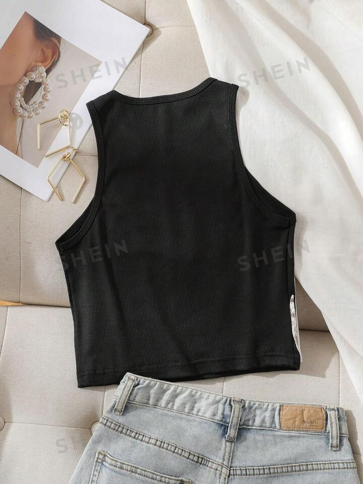 SHEIN ICON Skeleton Print Tank Top | SHEIN