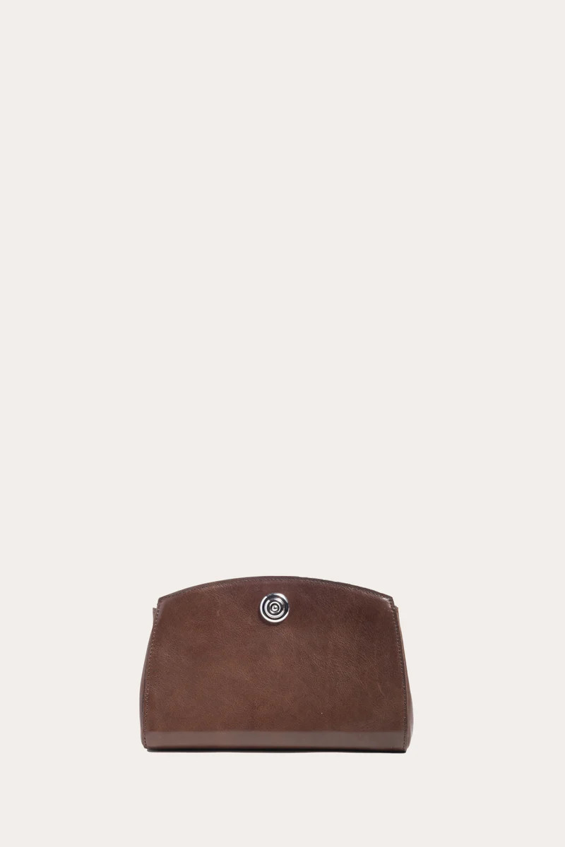 Pushlock Clutch Dark Brown | LITTLE LIFFNER