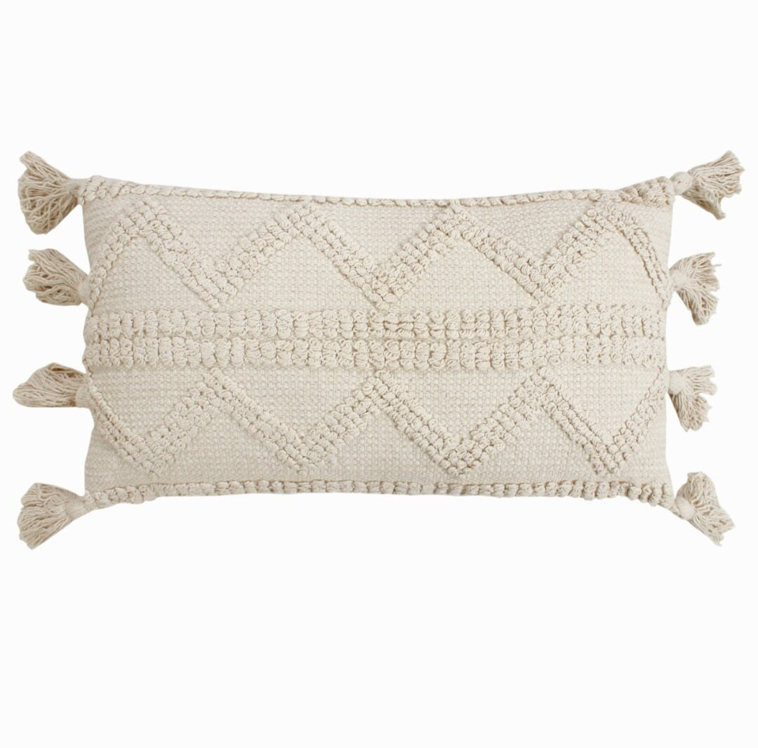 Almohada boho, almohada decorativa de algodón de 30 x 50 cm, funda de almohada de algodón geom... | Etsy (US)