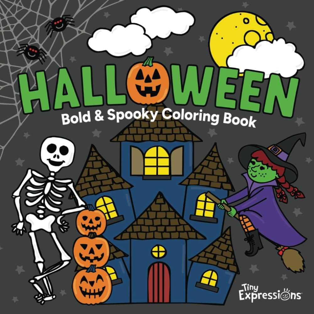 Halloween: Bold and Spooky Coloring Book: 50 Simple Designs Featuring Spooky Friends and Hallowee... | Amazon (US)