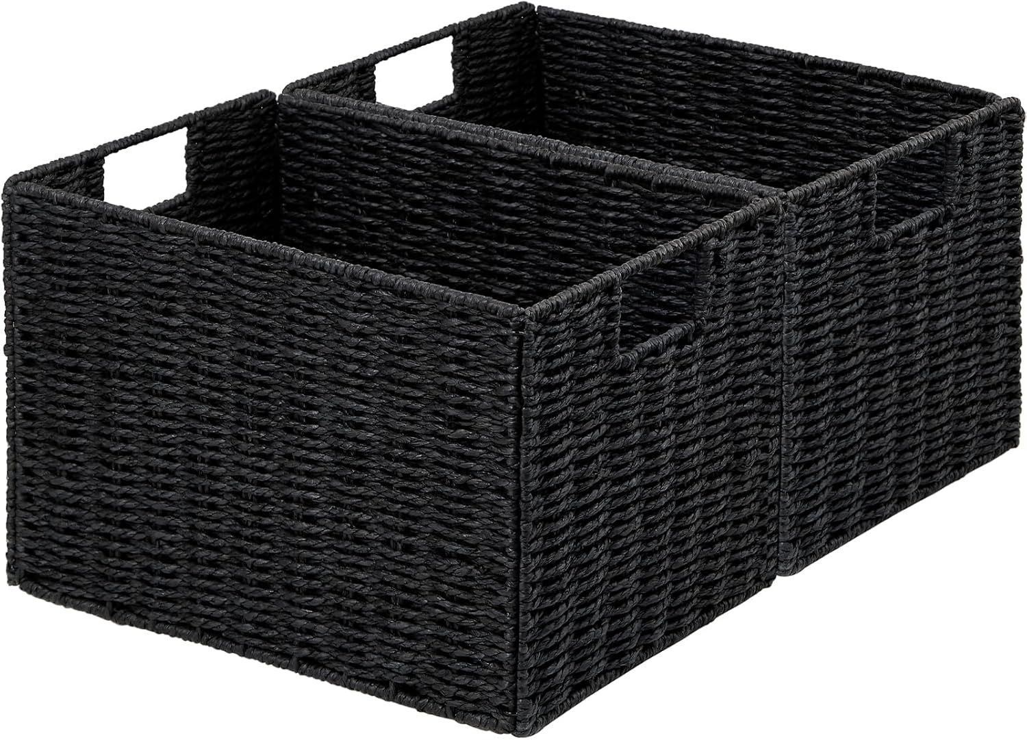 Vagusicc Wicker Storage Basket, Set of 2 Hand-Woven Paper Rope Wicker Basket, Small Storage Baske... | Amazon (US)