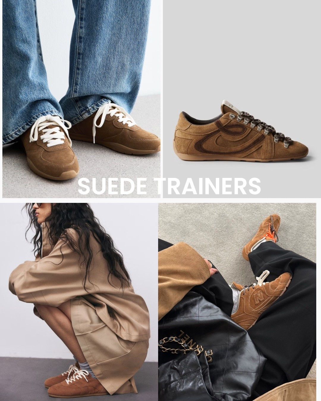 Suede trainers 🤎
Mine are the Miu Miu  X New Balance 530SL , here are some high Street versions 