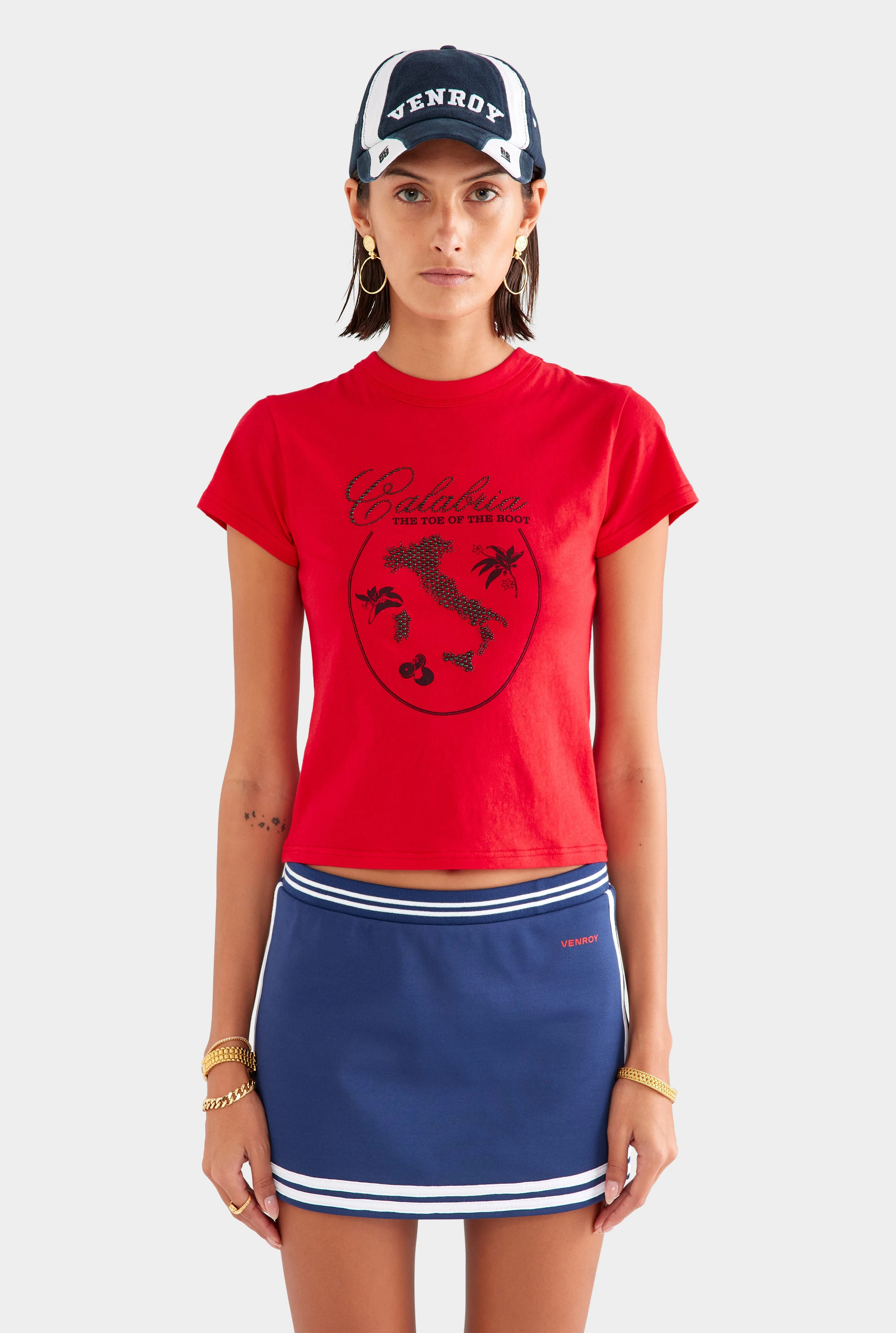Womens Lightweight Cotton Baby Tee Red/Toe Of The Boot | Venroy | Venroy AU