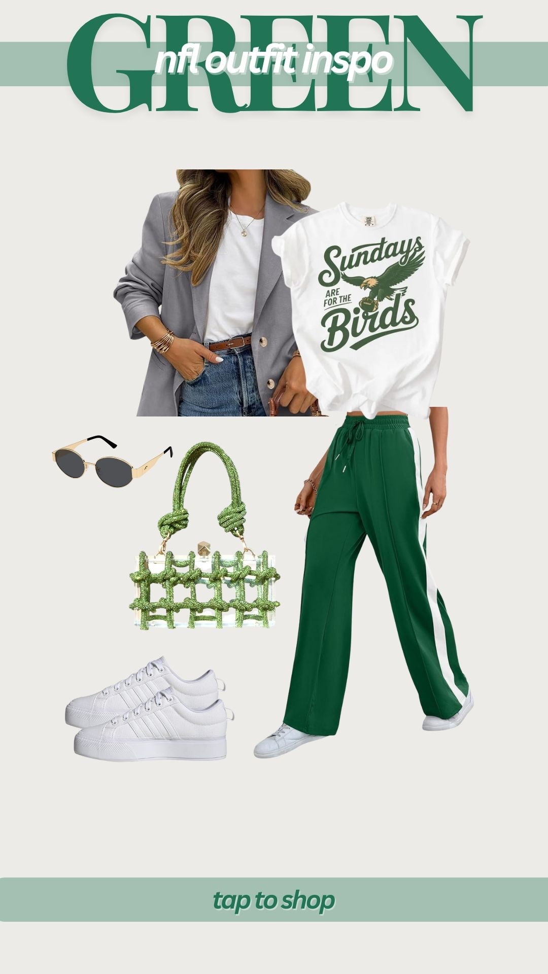NFL game day outfit, football game outfit, black and green outfit, green sports team outfit, New York jets outfit, Philadelphia eagles outfit, Green Bay packers outfit 
