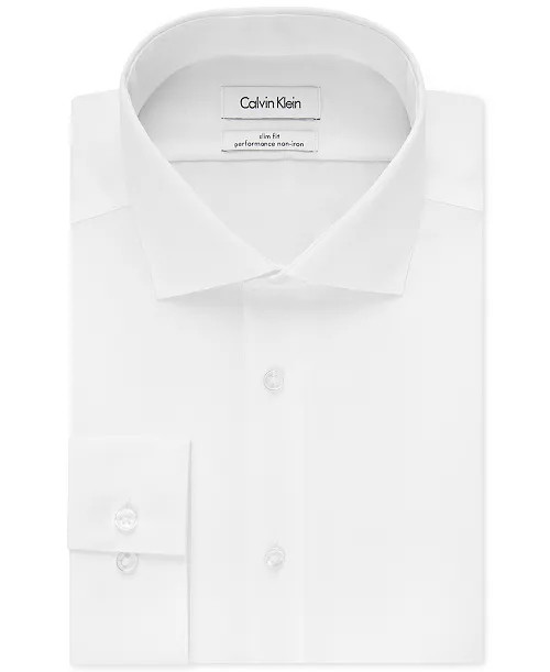 Calvin Klein Men's Slim-Fit Non-Iron Spread Collar Herringbone Dress Shirt | Macy's
