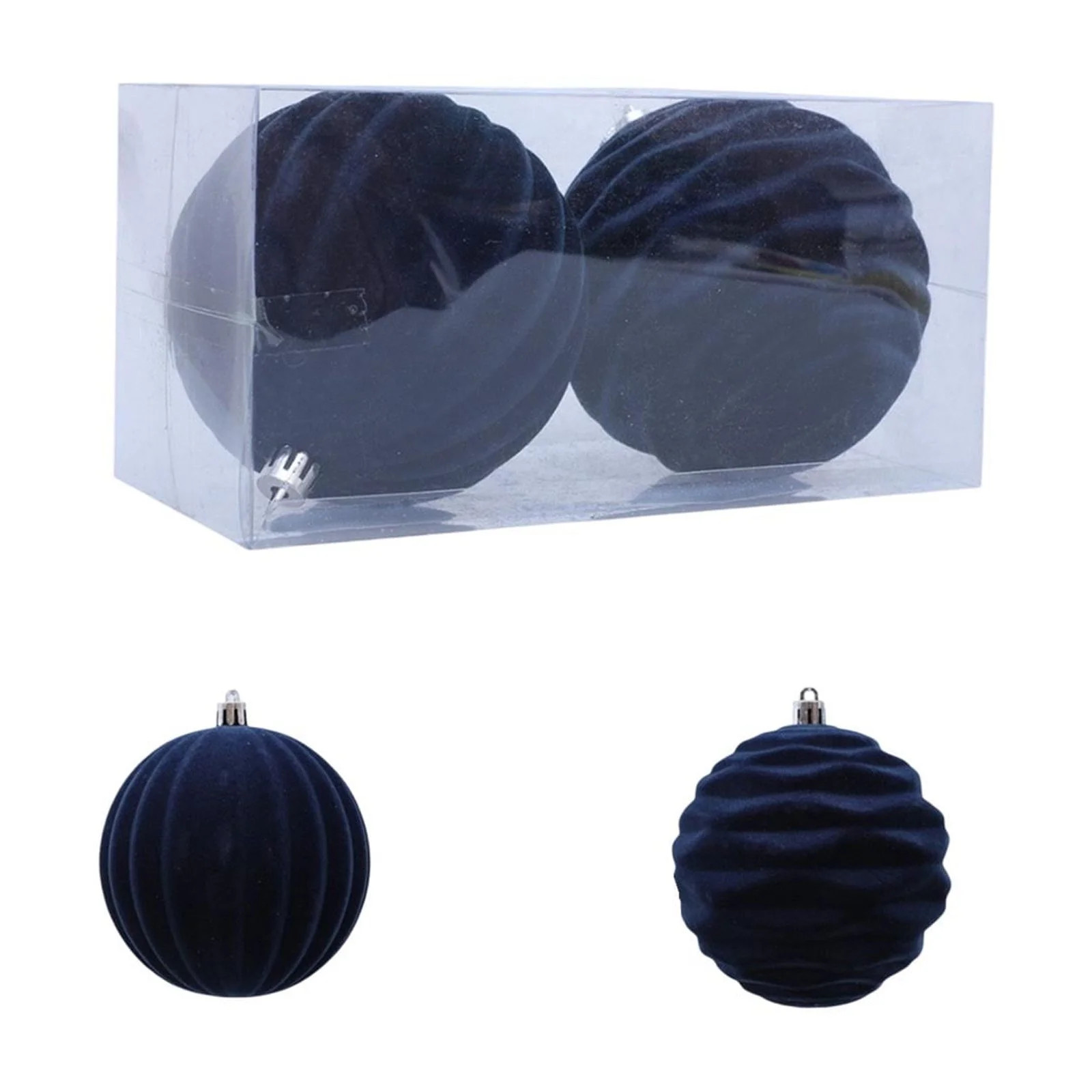 Christmas Decorations, Christmas Ornaments, 10CM Large Size Flocked Christmas Balls Set Of 2, Mul... | Walmart (US)