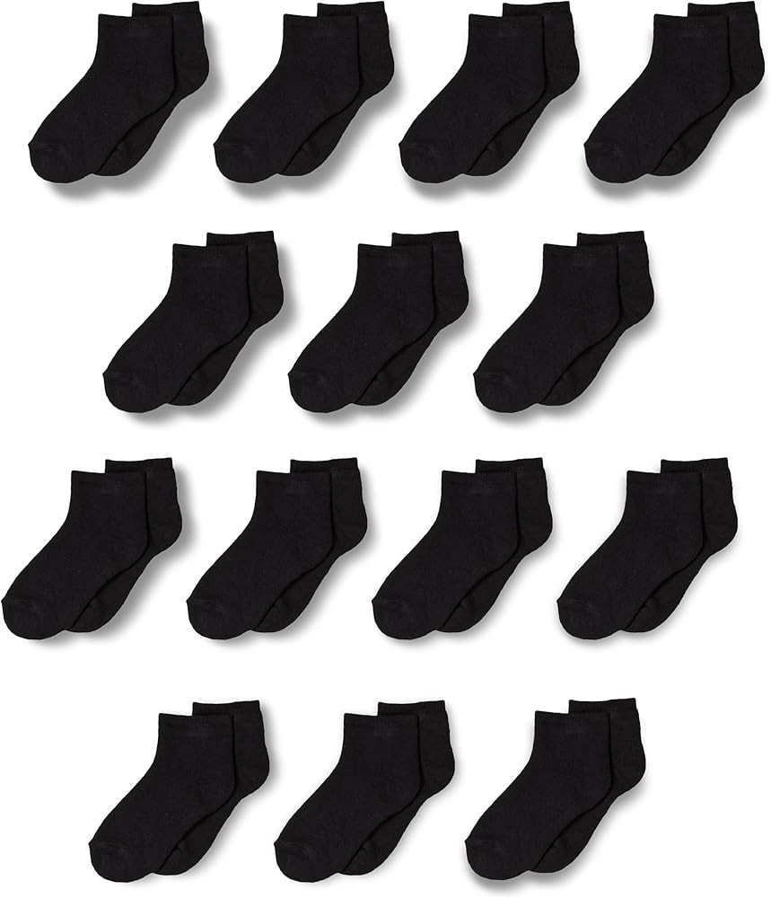 Amazon Essentials Unisex Kids and Toddlers' Cotton Ankle Socks, Cushioned, 14 Pairs | Amazon (US)