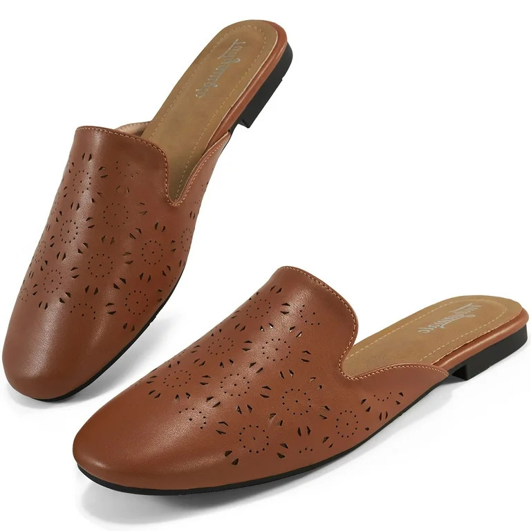 Ecetana Womens Mules Dressy Flats Shoes Slip On Slides Backless Loafers | Walmart (US)