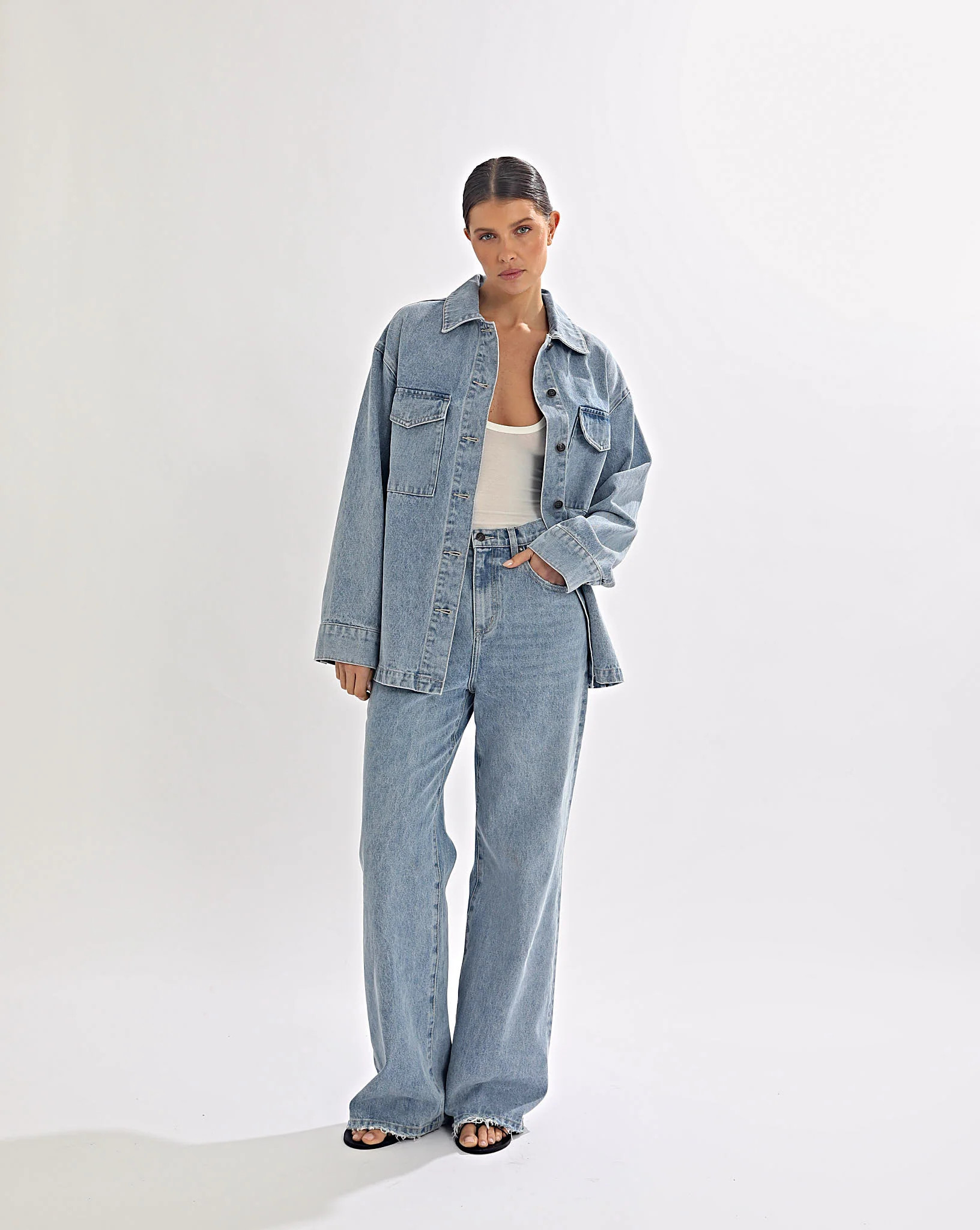 Harley Denim Shirt Mid Blue | One Mile