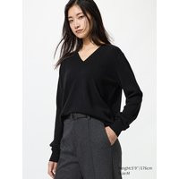 Uniqlo - Cashmere V Neck Jumper - Black - M | Uniqlo NL