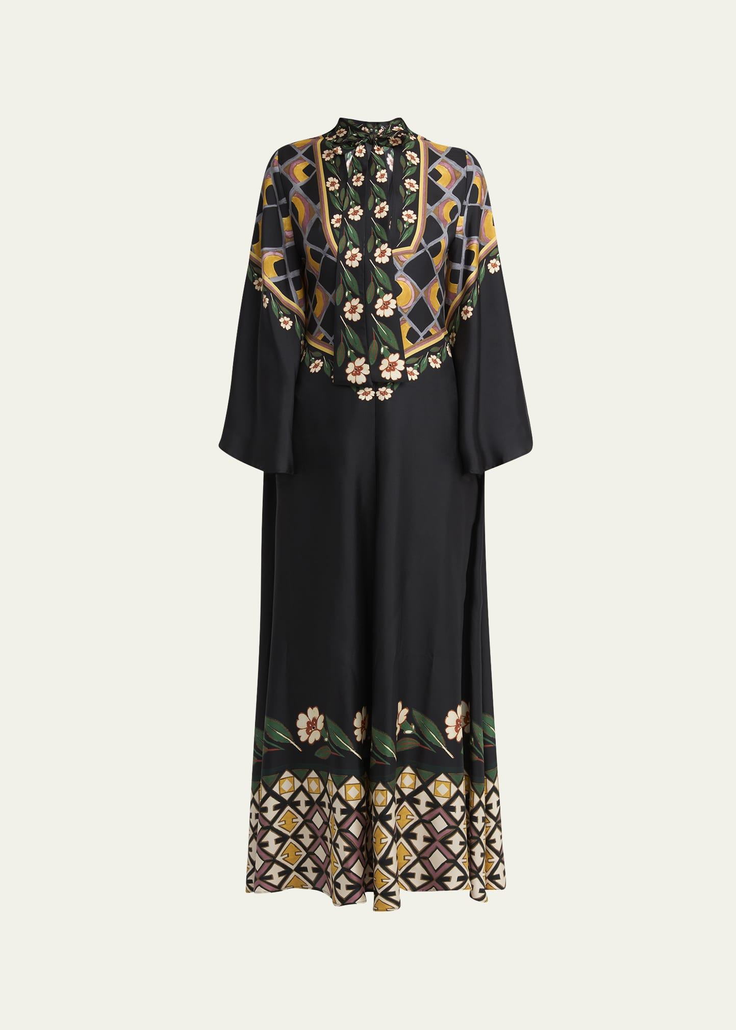 La DoubleJ Magnifico Neck-Sash Dazed Placee Silk Dress | Bergdorf Goodman
