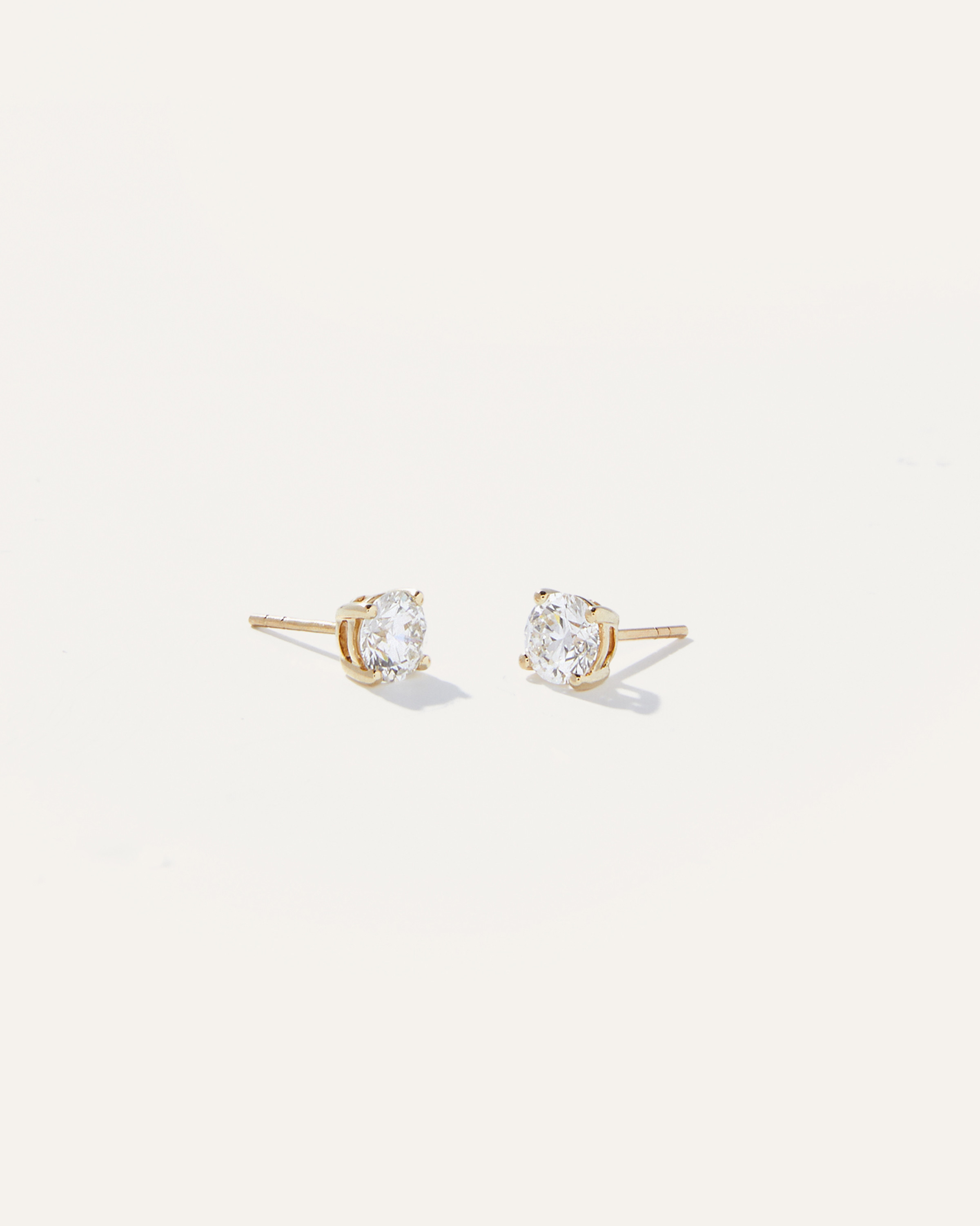 14K Gold Lab Grown Diamond Four-Prong Solitaire Studs | Quince