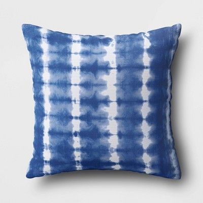 Outdoor Throw Pillow Shibori Stripe Blue - Threshold&#8482; | Target