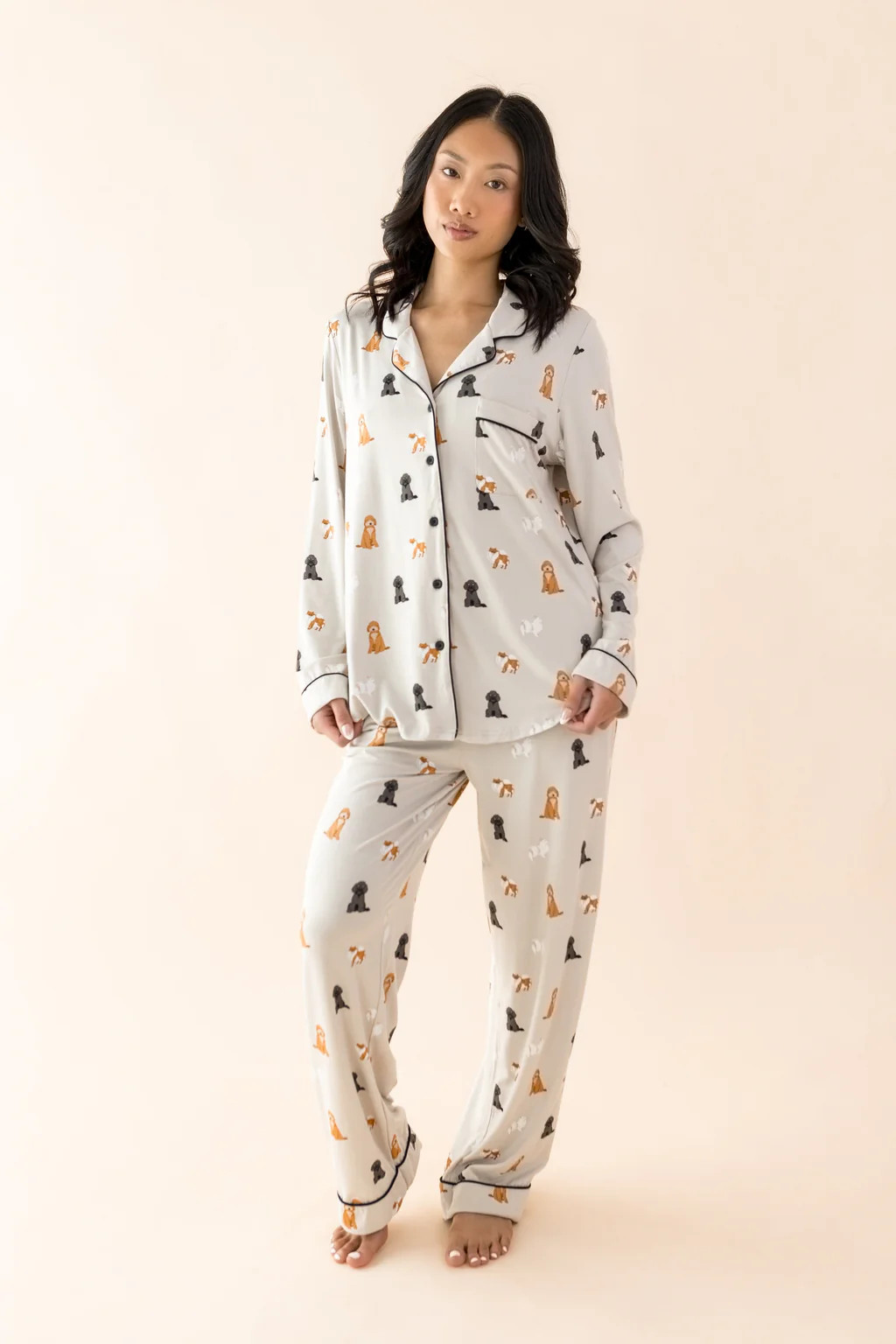 Long-Sleeved Women's Pajama Set in Fluffy Dog | Kyte Baby