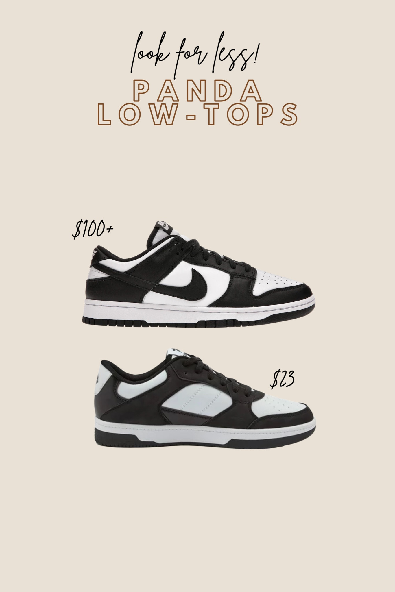 Nike, panda dunks, look for less 

#LTKunder100 #LTKunder50 #LTKSeasonal