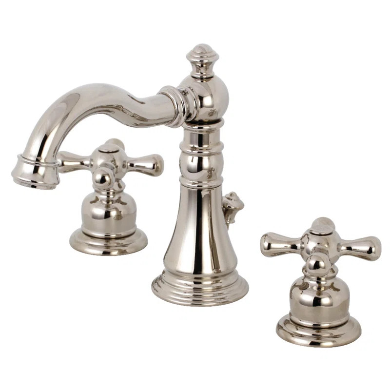 Kingston Brass American Classic Two-Handle 3-Hole Deck Mount Widespread Bathroom Faucet with Pop-... | Wayfair North America