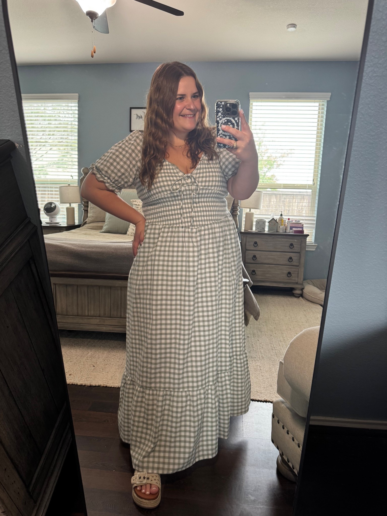 This is THE DRESS for spring. It’s a green gingham pattern from Target. I’m 5’1 and a size 16 wearing an xl and it’s perfect. So slimming☺️ 

#LTKPlusSize #LTKootd #LTKMidsize