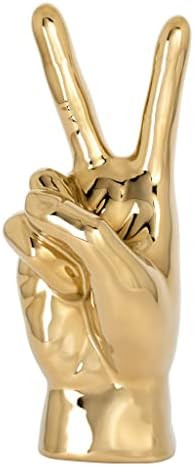 Torre & Tagus Peace Sign Gesture Freestanding Sculpture Desktop Statue & Jewelry Holder Modern Ho... | Amazon (US)