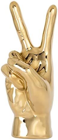 Torre & Tagus Peace Sign Gesture Freestanding Sculpture Desktop Statue & Jewelry Holder Modern Ho... | Amazon (US)