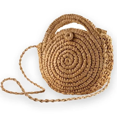Straw Crossbody Bag Women Weave Shoulder Bag Round Summer Beach Purse and Handbags | Walmart (US)