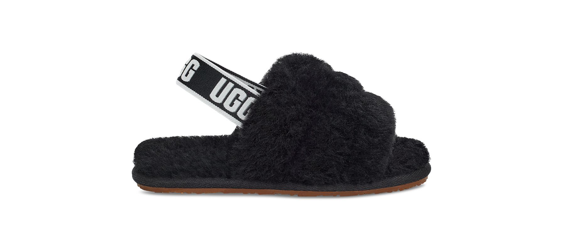 UGG Toddlers' Fluff Yeah Slide Sheepskin Slippers in Black, Size 8 | UGG (US)