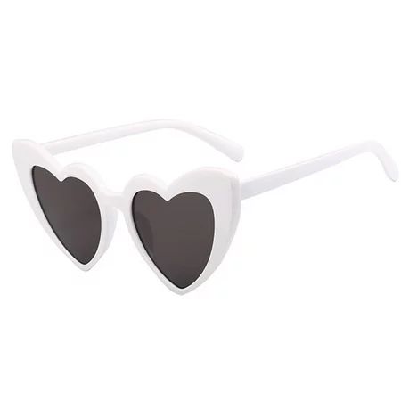 Retro Women Love Heart Sunglasses Fashion Vintage Sunglasses UV400 Protection Eyewear Heart-Shaped S | Walmart (US)